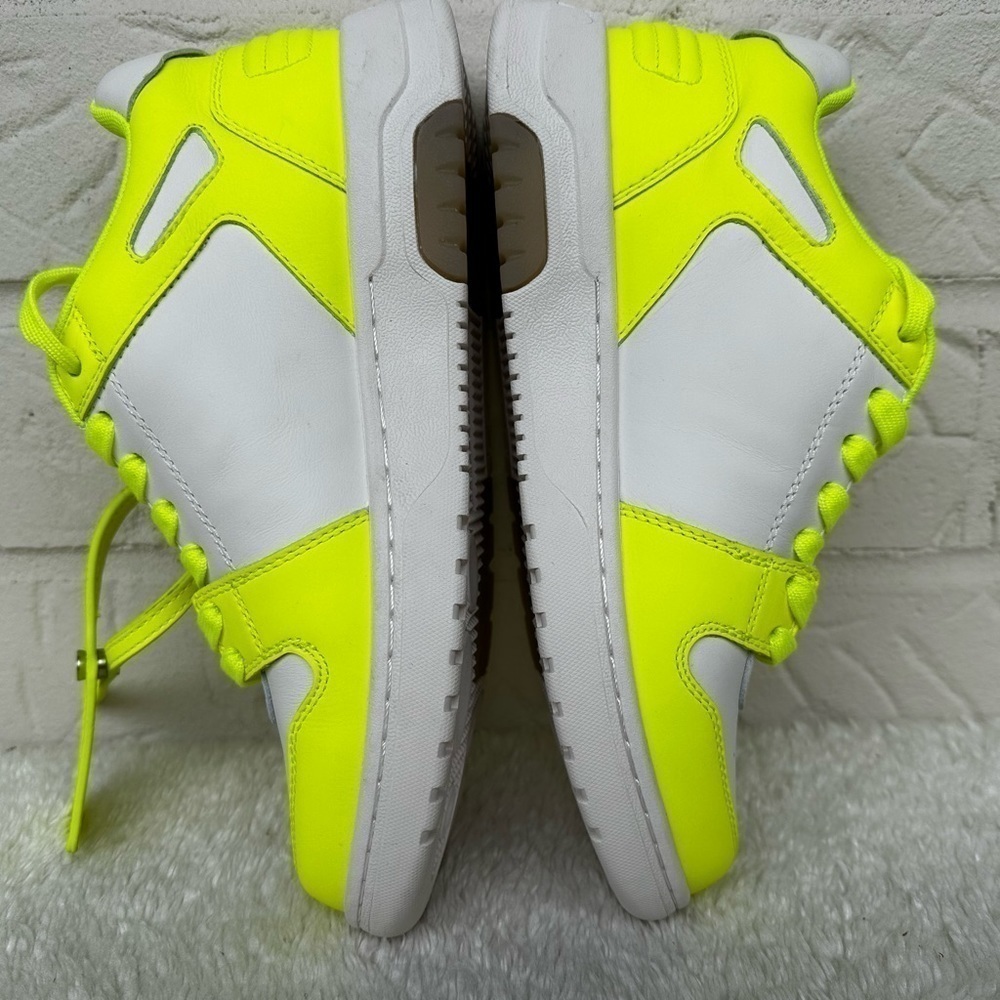 New Off-White Out Of Office Lemon/White Leather Sneakers Size 38 - Picture 5 of 14